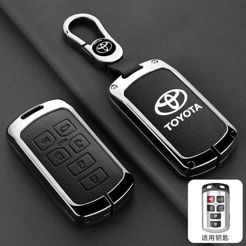 Alloy Leather Car Smart Remote Key Case Cover Bag For Toyota Sienna Se Tacom 2015 2016 2017 2018 2019 2020 Keychain Accessories