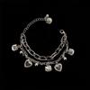 Super cool dark wind love bracelet, double-layer cross bracelet, male and female couples, girlfriends, bracelets, jewelry.