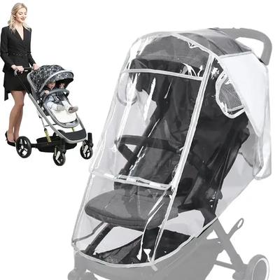 Universal Baby Stroller Rain Cover - Transparent Waterproof Breathable Wind Dust Shield for Car Seat Practical Trolley Raincoat