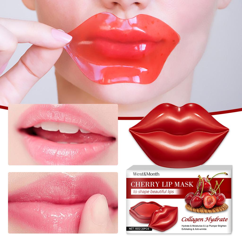 Cherry Jelly Lip Mask Moisturizing Nourishing Smooth Reducing Lip Wrinkles Improve Dryness Remove Dead Skin Exfoliating Lip Care