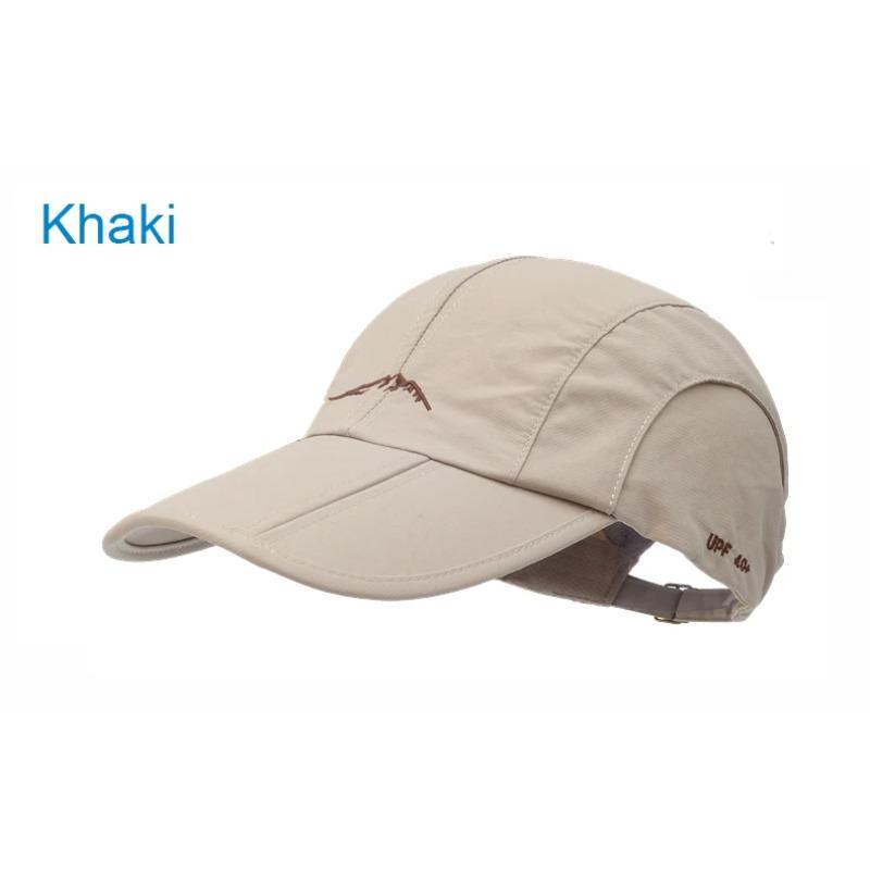 Casquette de Baseball Sport d'Extérieur Printemps Été Chapeau à Séchage Rapide Unisexe Casquette Imperméable Respirante Pliable Chapeau de Cyclisme Protection Solaire (Khaki,Adjustable 56-60cm) beige