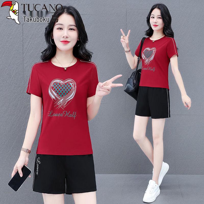 Women s Ice Silk Short Sleeve Shorts Set M