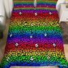 Girls Colorful Leopard Print Duvet Cover Rainbow Wild Animal Bedding Set Microfiber 3D Safari Cheetah Skin Quilt Cover King Size