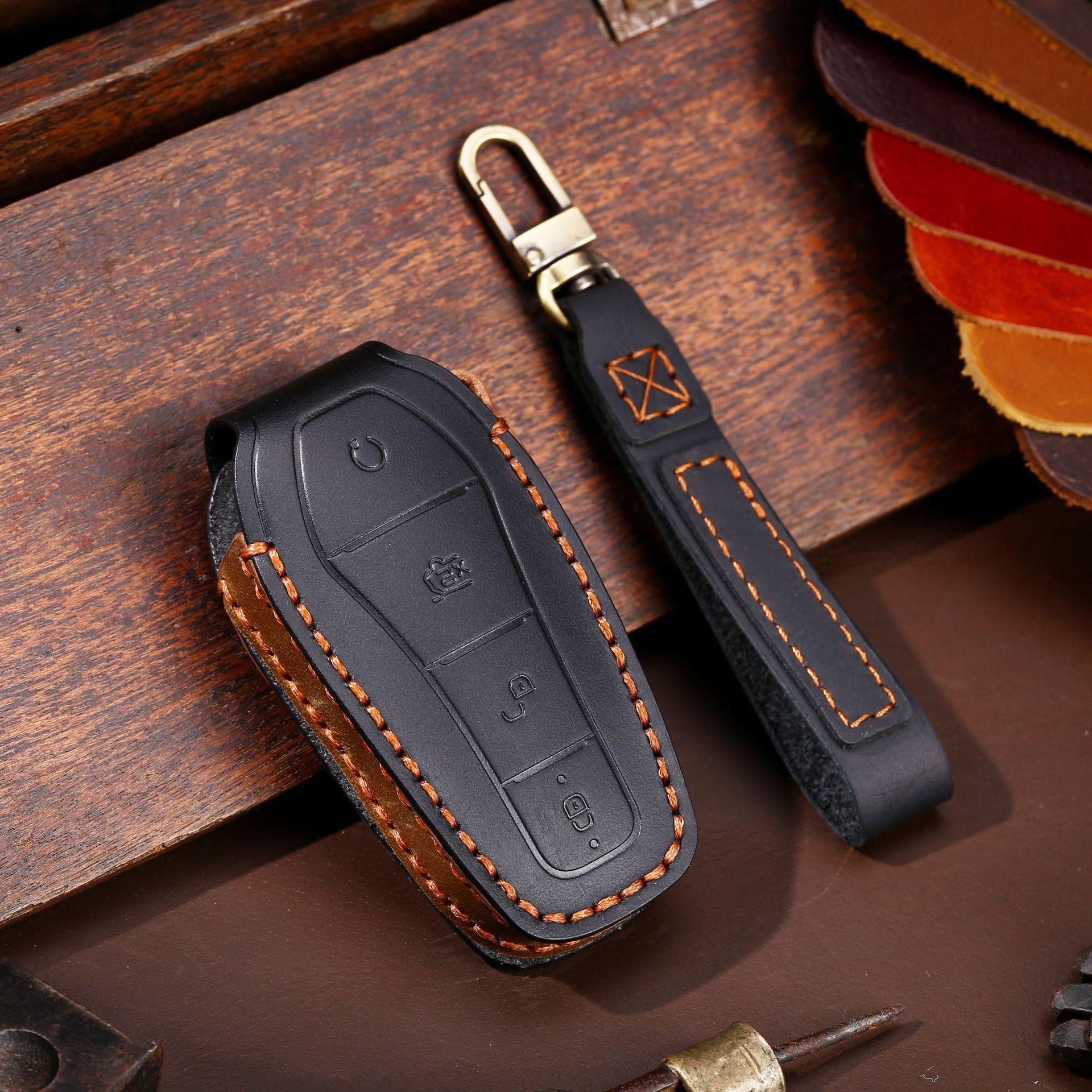 

Сумка для ключей автомобиля подходит для комплекта ключей BYD Tang и Song plusdmi dolphin Han, сумка для ключей автомобиля, полностью ручной работы