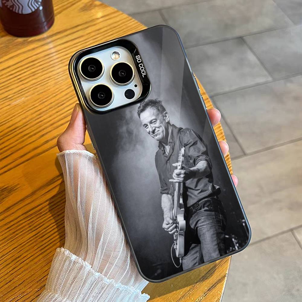 Guitarist B-Bruce S-Springsteen 80s Phone Case For iPhone17, 16,15,14,13,12 Pro Max Black Candy Matte Shockproof Cover
