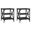 VidaXL Tables d'appoint 2 pcs Noir 40x42x50 cm Bois d’ingénierie 825773