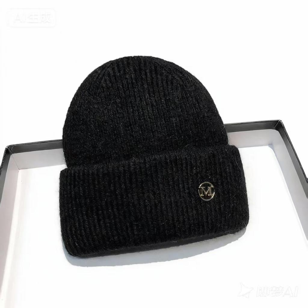 Nuovo cappello lavorato a maglia, viso piccolo in autunno e inverno, paraorecchie, cappello a pullover, caldo, a coste e ispessito, versatile cappello in lana per circonferenza cranica ampia