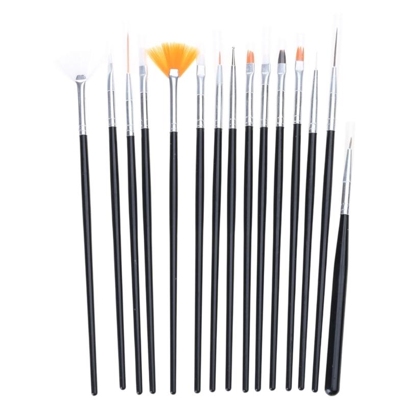 Convenient Nail Art Tool 15Pcs Brush And Dotting Set For Creative Gel Nail Designs Nail Painting Tools