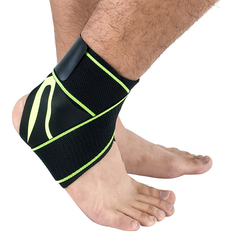 Hot Sale Elastic Adjustable Compression Running Basketball Ankle Support Brace with Strap S