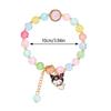 Sanrio Cute Cartoon  Beaded Bracelet Kuromi Cinnamoroll Colorful Bead Bracelet Sweet Girlfriend Gifts Toys For Girls