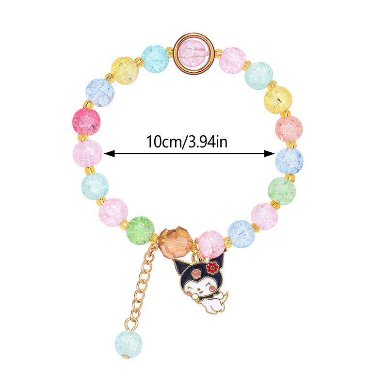 Sanrio Cute Cartoon Beaded Bracelet Kuromi Cinnamoroll Colorful Bead Bracelet Sweet Girlfriend Gifts Toys For Girls
