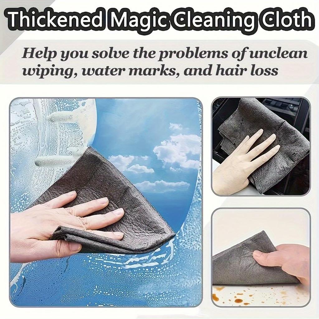Thick Magic Cleaning Cloth,Stripe-Free Miracle Cleaning Cloth,Reusable Microfiber Cleaning Cloth,Mirror Glasses No-Scratch Cloth
