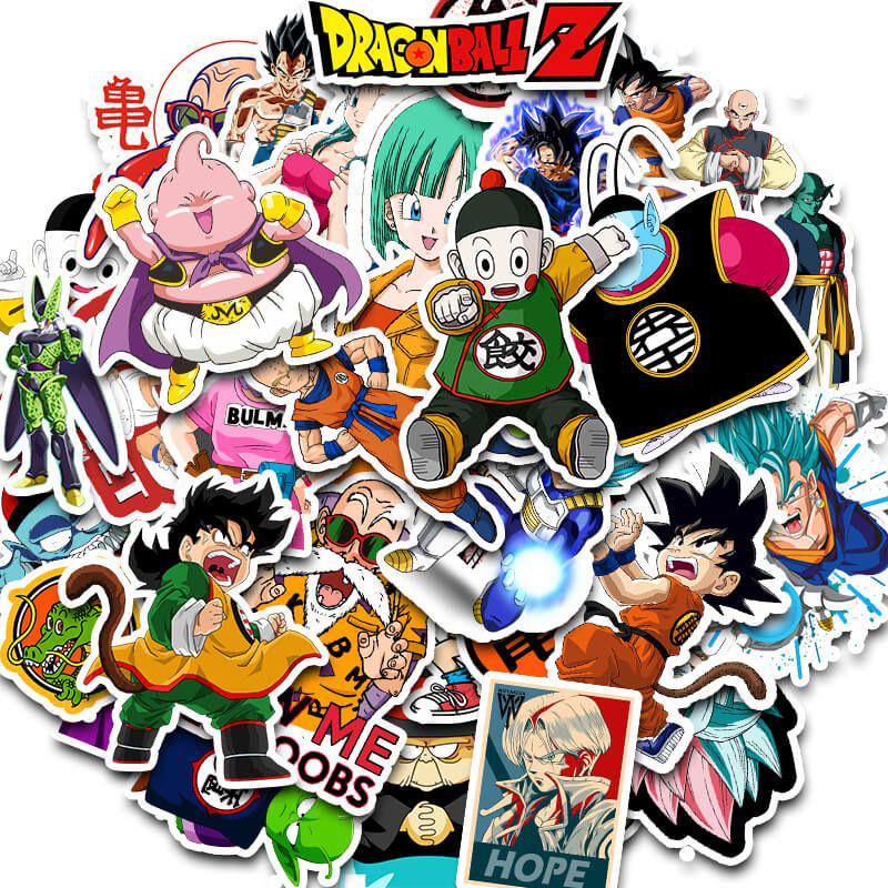 Anime Dragon Ball Stickers With Vibrant Super Saiyan Goku Decals For Laptops**