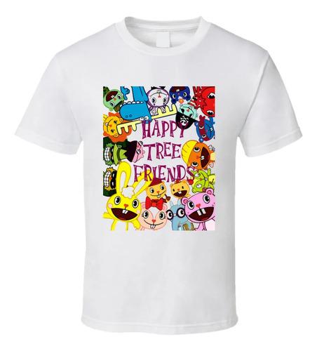 Unisex shirt Cotton Oversize Large Size Clásica De Dibujos Animados De Happy Tree Friends