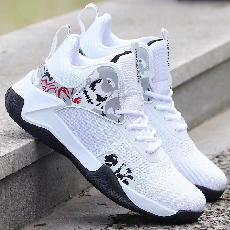 Men s basketball shoes new fly-woven high-waisted breathable trendy shoes fashion men s shoes men s casual shoes 39