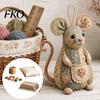 Mouse Plush Toy DIY Patchwork Sewing Kit, Handmade Craft Set with Floral Fabric, Stuffing & Stuffed Animal Kit Buttons, Cute Ornament for Beginners