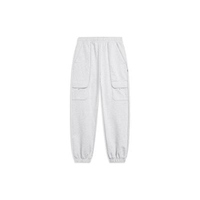 Li Ning Série Lifestyle Sportif Couleur Unie Coupe Ample Joggers Tricotés Bas pour Homme Gris Fleuri Gris Antarctique Profond AKLT411-2