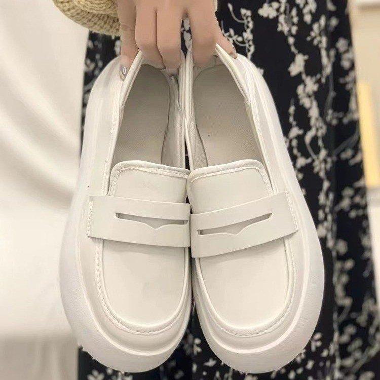 Flat bottom one-pedal small white single shoes 2024 autumn and winter new soft sole not tired feet comfortable breathable fashion work shoes