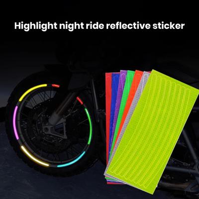 6Pcs Bike Reflective Sticker High Visibility Night Riding MTB Mountain Rode Bicycle Scooter Rim Wheel Helmet Safety Reflector Decal Tape