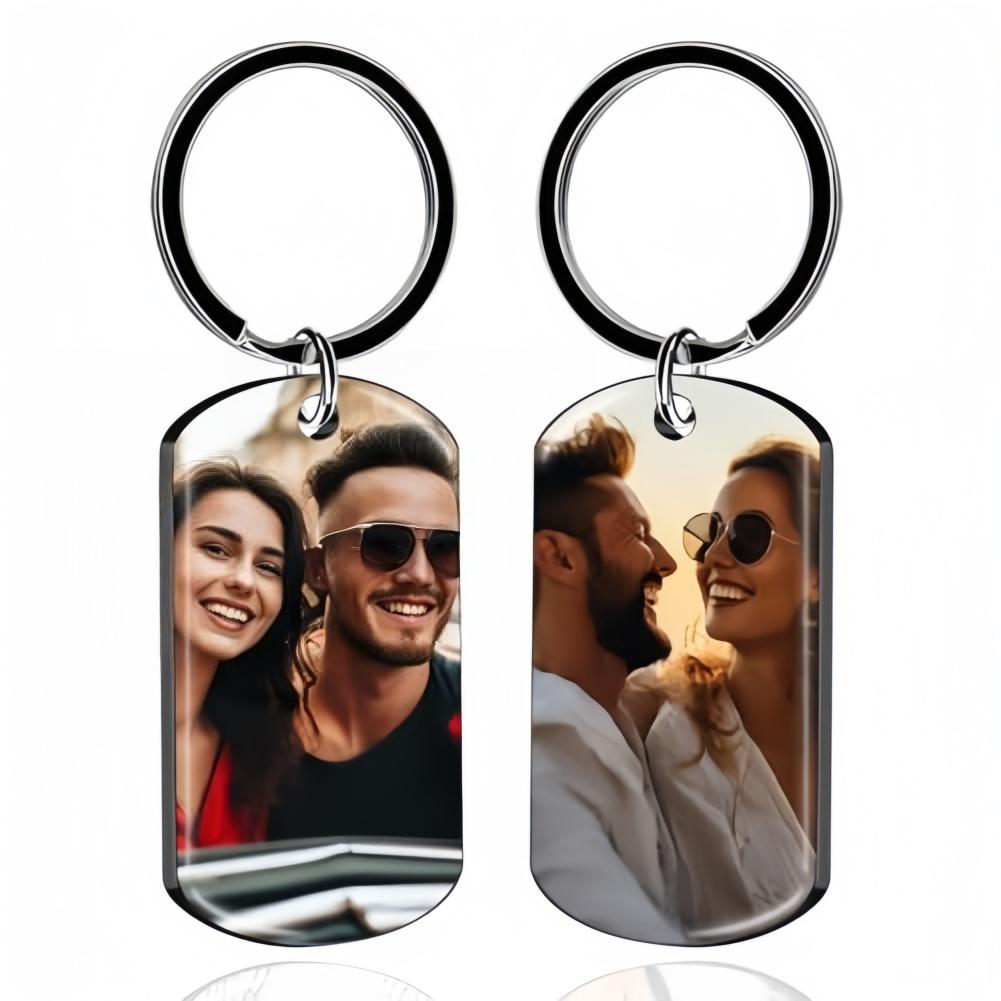 Amaxer Custom Keychain Double Sided Personalized Picture Text Keychains Engraving Photo Key chains Gifts for Women Boyfriend