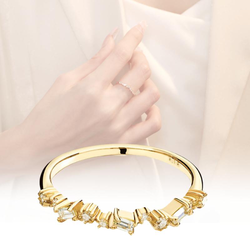 Zircon Geometric Ring Jewelry Women Roundness Copper Material Ornament Finger