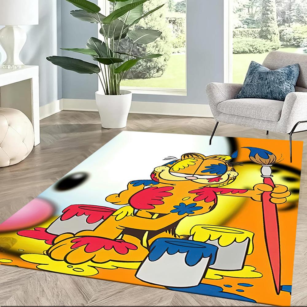 Garfield On Stage Square rugs are a great choice for living rooms, bedrooms, home décor, and as gifts