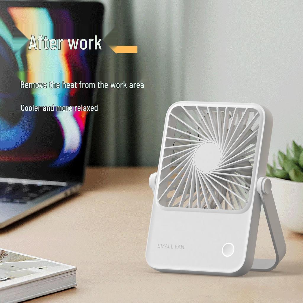 Portable Silent Mini Desktop Fan: Dual-Use Hanging & Standing, Rechargeable for Office & Dorm