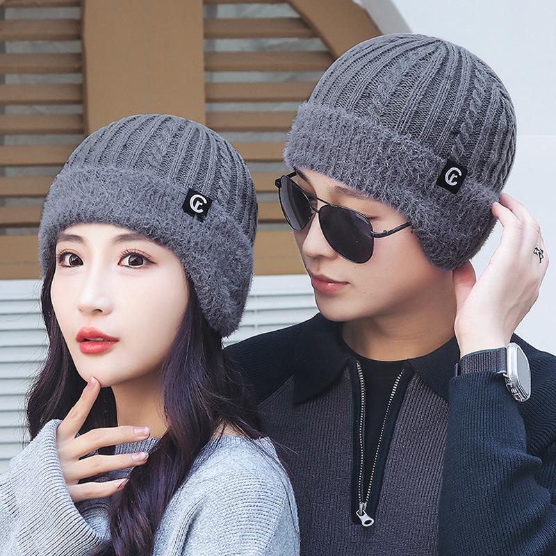 Wool Hat Scarf Two-Piece Winter Knitted Hat for Men Women Outdoor Riding Windproof Ear Protection Warm Hat
