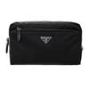Triangle Logo Zipper Cosmetic Pouch Clutch Women Bags Black 1NE394-067-F0002