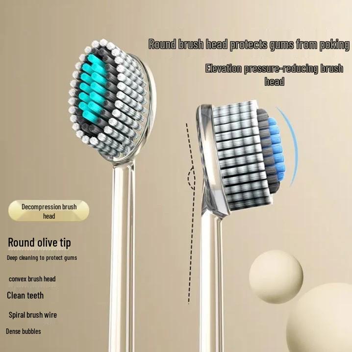 High-End Soft Bristle Toothbrush for Adults - Wave-Shaped Spiral Design, Family Pack