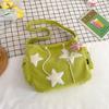 Convenient Corduroy Star Crossbody Bag with Pendant Perfect for Daily Outings
