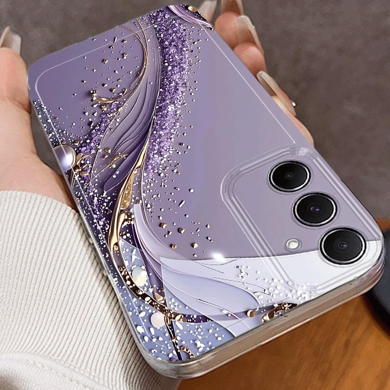 Purple Gradient and Golden-accented Pattern Phone Case  for Galaxy S26 S25 S24 S23 Ultra  S22 Ultra S20 Ultra 56 A72 A73 5G