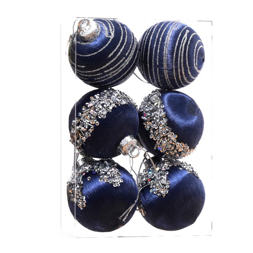 Unique Design Christmas Balls 2 Sizes 6cm 8cm Diameter Shatterproof Flocked Christmas Ornaments Balls Set for Xmas for Home