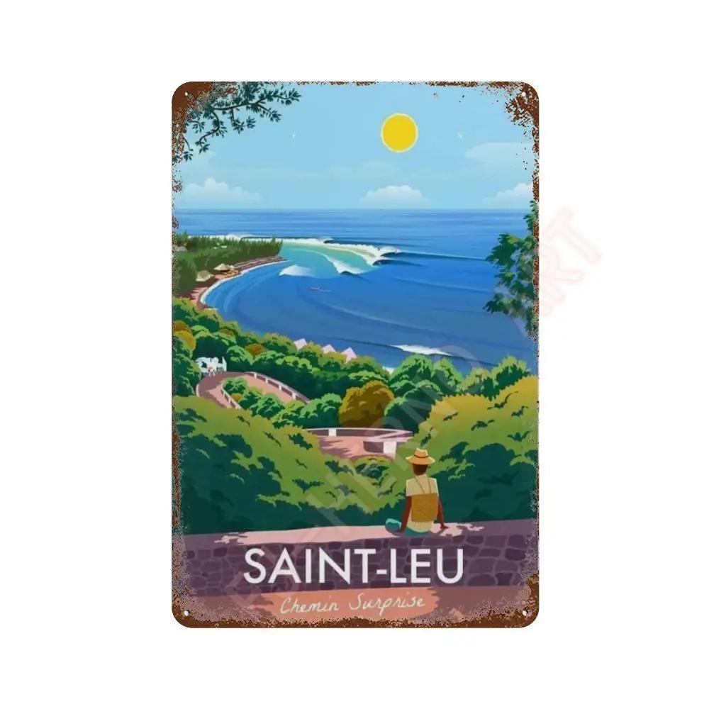 

Nordic Travel Poster Aesthetic Vacation Illustration Metal Tin Sign Plaque Wall Mural Plates Home Decoration Kawaii Room Decor 20x30cm