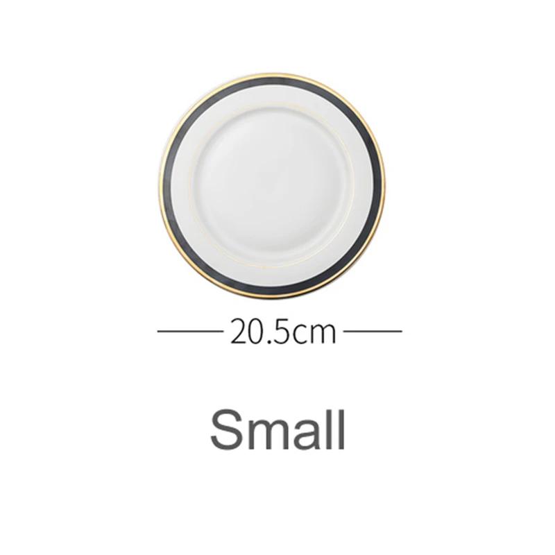 Western style steak plate Salad plate Table setting Dishes European style light luxury black shining Phnom Penh ceramic plate