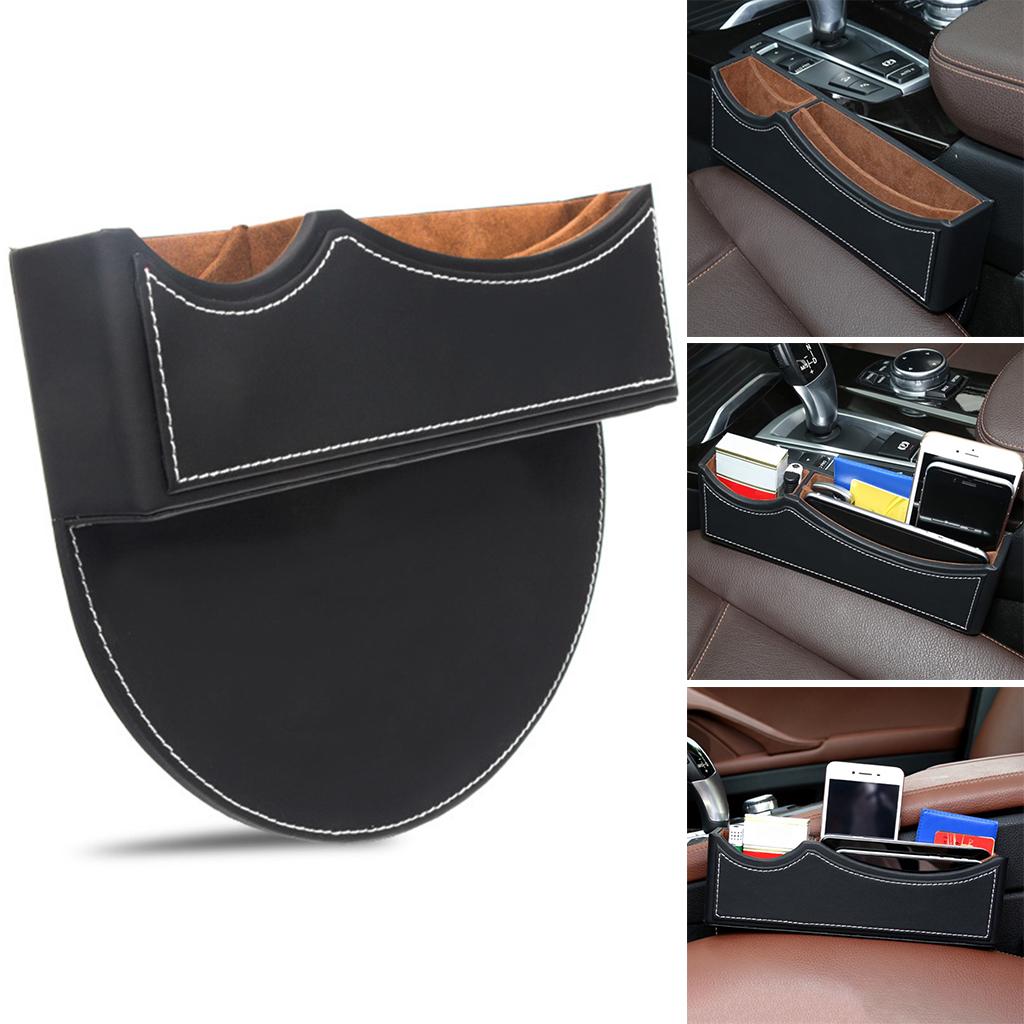 PU Leather Gap Storage Organizer, Multifunctional Gap Filler, Console Storage, for Cup Holder Cellphones Keys Cards