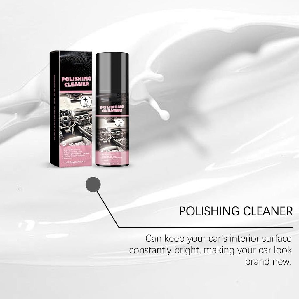 Car Interior Protectant Spray, Polishing Cleaner Car Interior, Finish No Greasy Wet Look, Restore To Factory Like Condition, Suitable for Rubber