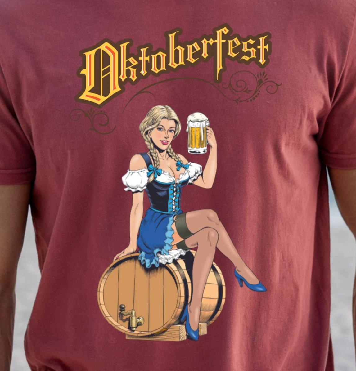 Oktoberfest Beer Maid T-shirt | German Bavarian Fall Festival Tee, Beer Drinking XL