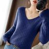 Loose Knitted Sweater Women's Thin Autumn and Winter Temperament Hollow Long-sleeved Bottoming Shirt Fashion Outerwear Top