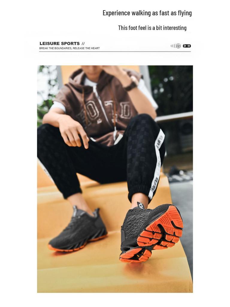 47 Large Flyknit Lace-up Men's Blade Running Shoes - Lightweight, Trendy, Casual Sports Footwear