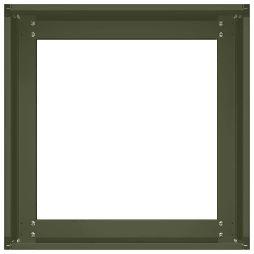 Olive-Green Pot 40X40X30 Cm Steel