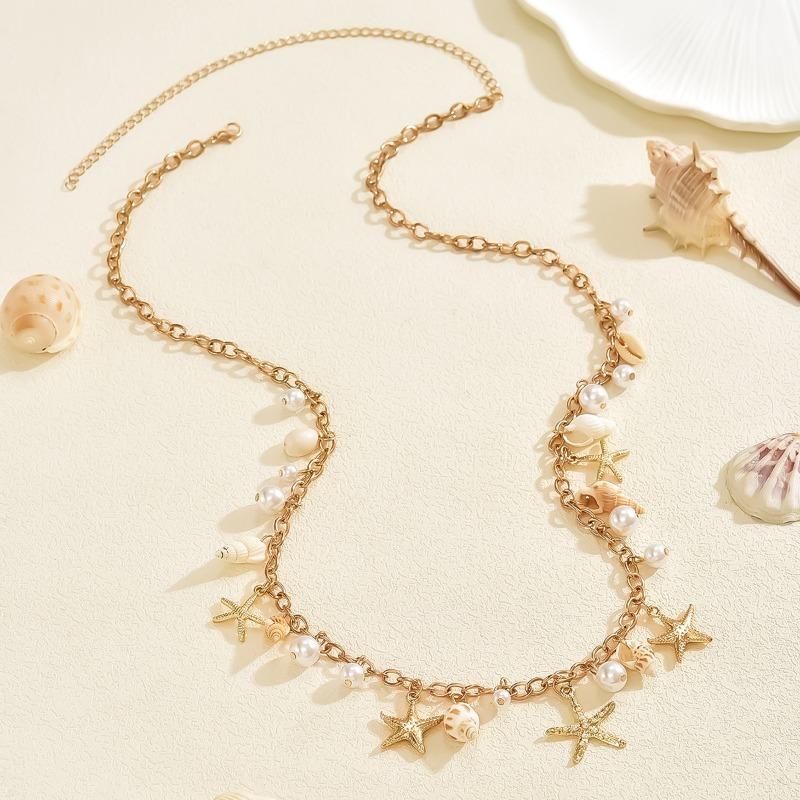 Shell Waist Chain Seaside Resort Wind Starfish Accessories Niche Premium Imitation Pearl Body Chain Waist Accessories