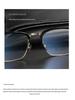 Men's PUNK Retro Titanium Eyebrow Half-Rim Glasses Frame, Large-Face Fit