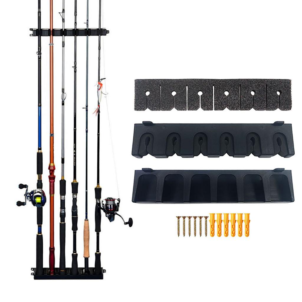 Wall Mounted Fishing Rod Rack Scratch-proof Fishing Pole Holder Bracket Storage Tool With Accessories