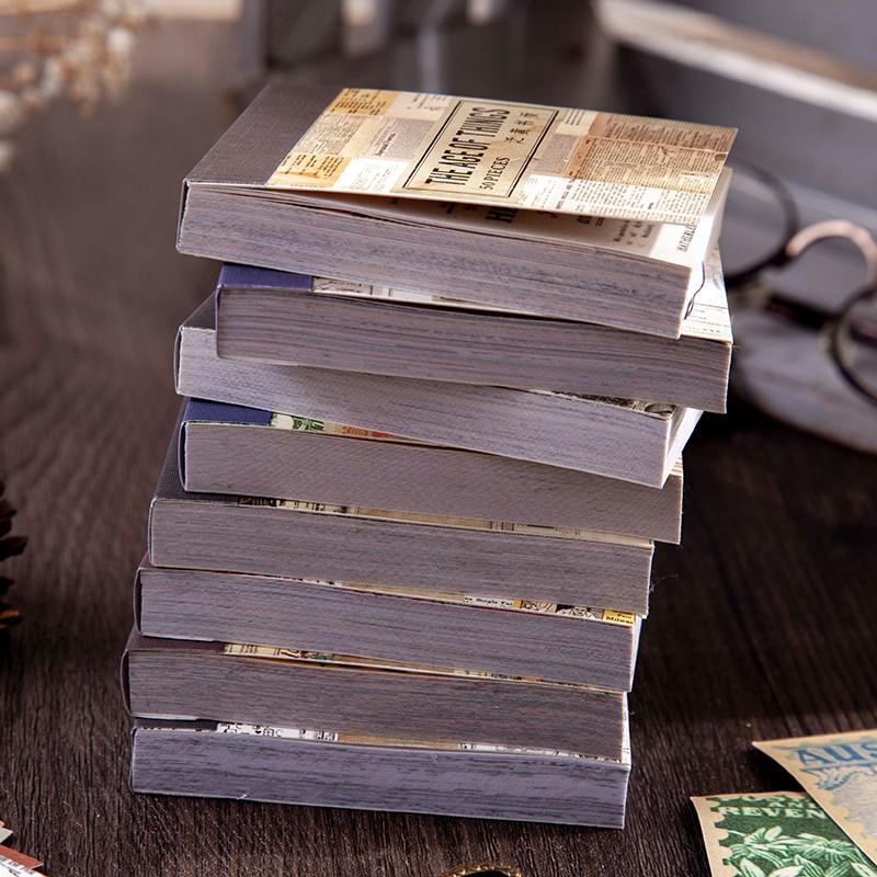 50 Pcs Vintage Washi Paper Stickers Set Old Times Newspaper Stamp Plants Decorative Sticker for Diy Journal Diary Scrapbook