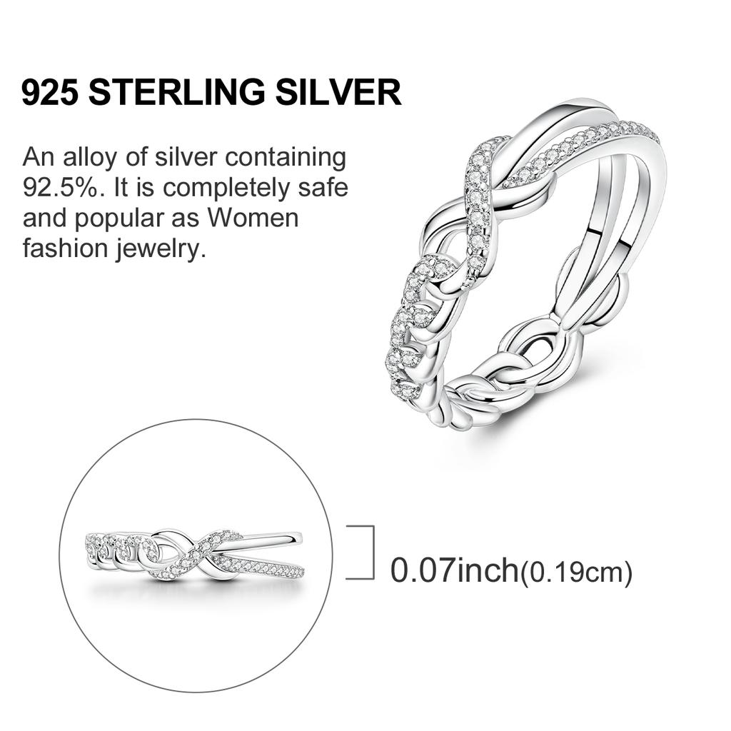 Women Rings 925 Silver Luxury Stackable Ring Original Design Zircon Finger Rings High Quality Wedding Jewelry Gift