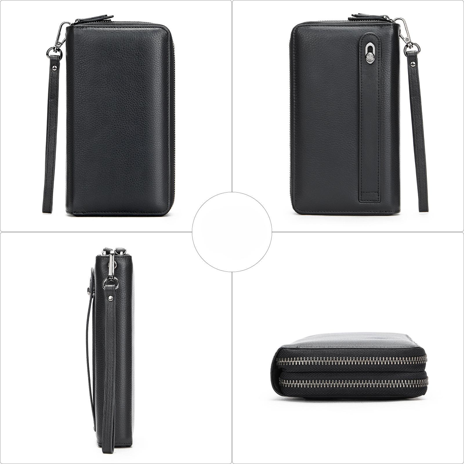 

Мужской длинный кошелек из натуральной кожи, винтажная сумка-клатч, многофункциональная сумка-клатч из коровьей кожи премиум-класса Feeling Head Layer