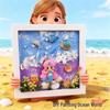 Natural Conch Seashell Beach Photo Frame: Hand-Painted DIY Decorative Texture Painting Kit for Kids