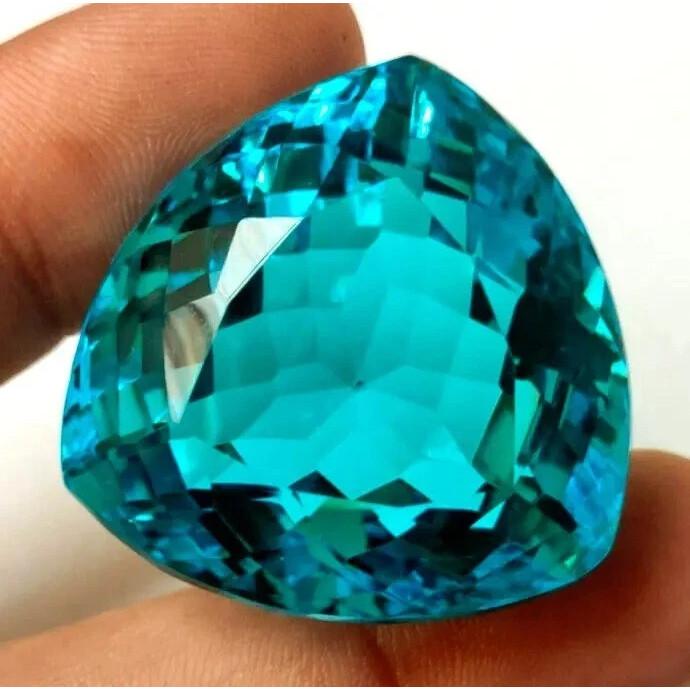 Blue Topaz Large Swiss Brazilian Trillion Cut 85+ Ct Stunning Gemstone