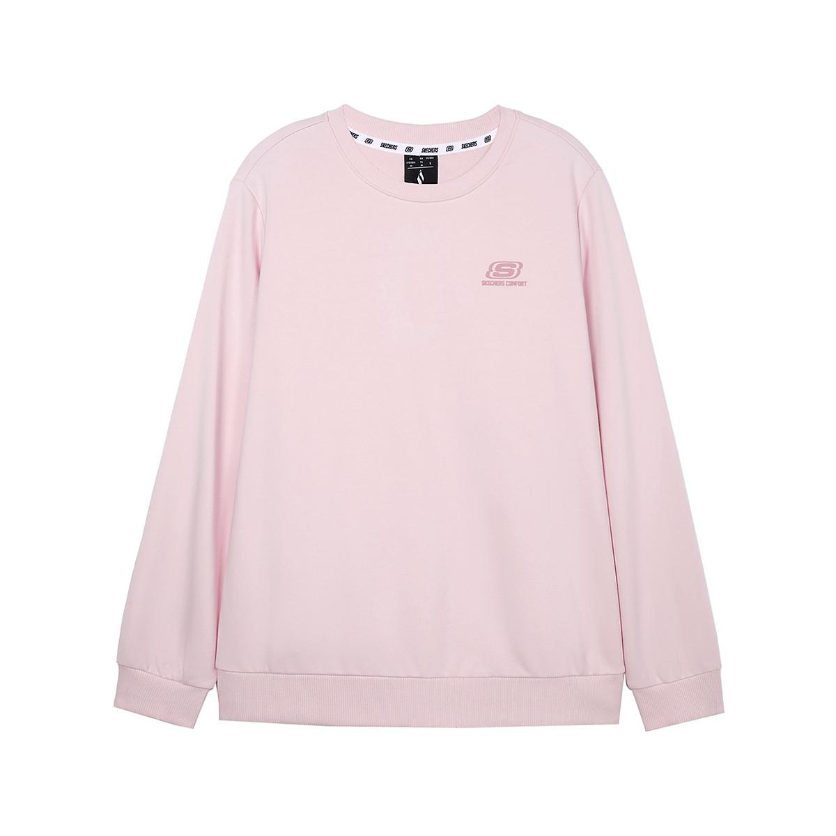 Skechers Round Neck Stretchy Skin-Friendly Soft Sports Sweatshirt Unisex sweatshirt Light-Purple Pink L424U169-00EJ XS